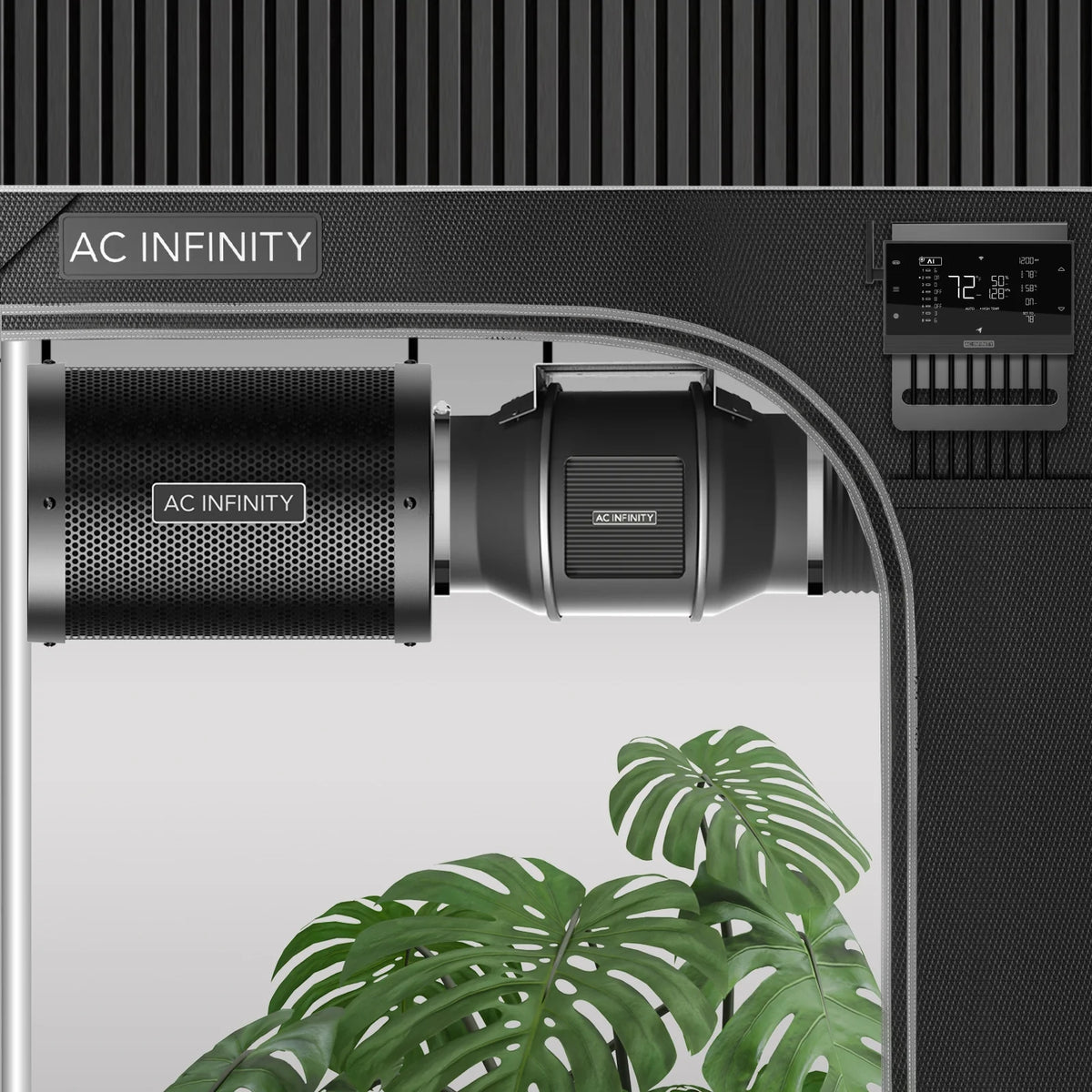 AC Infinity Air Filtration PRO Kit 6��, CLOUDLINE Inline Fan with Controller 69, Carbon Filter Ducting Combo, Cooling and Ventilation System for Grow Tents, Hydroponics, Indoor Gardening