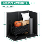 51 Cu Ft Outdoor Storage Shed, Resin Storage Cabinet with Door & Lock, Multi-Purpose Outdoor Shed for Garbage Cans, Garden Tools, Bikes, Easy to Assemble, Gray