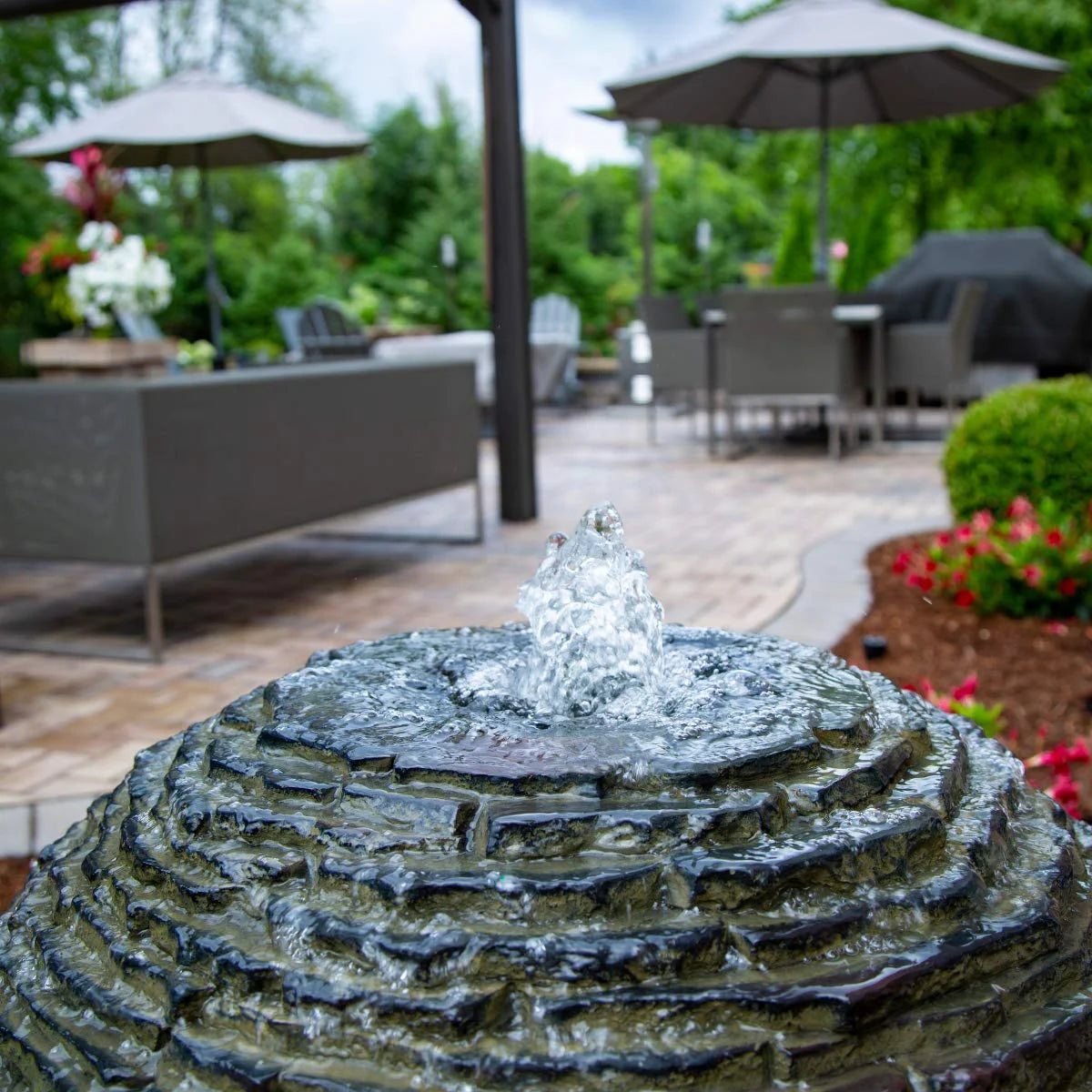 Aquascape 78288 Fiber-resin Stacked Slate Sphere Fountain, Multicolor