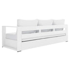 Lounge Sofa Table Set, Grey Gray, Aluminum, Metal, Fabric, Modern Contemporary, Outdoor Patio Balcony Cafe Bistro Garden Furniture Hotel Hospitality