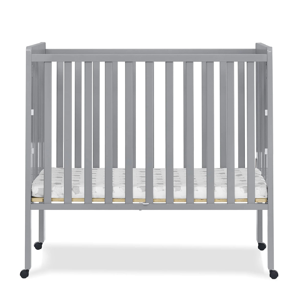 Delta Children Lee Portable Folding Mini Crib with 1.5-Inch Mattress - Greenguard Gold Certified, Bianca White