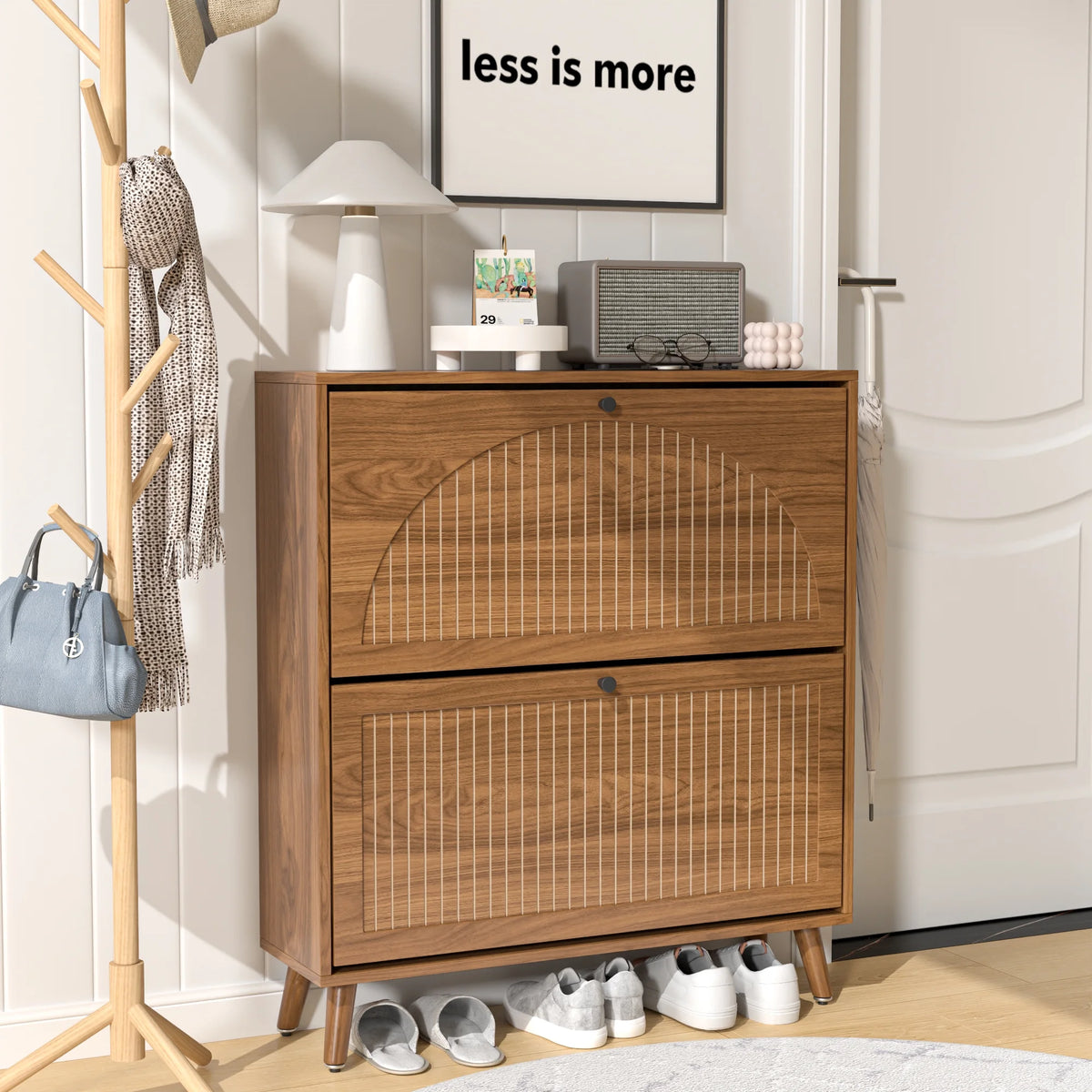 Shoe Storage Cabinet with 2 Flip Drawers, Modern Shoe Cabinet Storage for Entryway, Entryway Shoe Storage