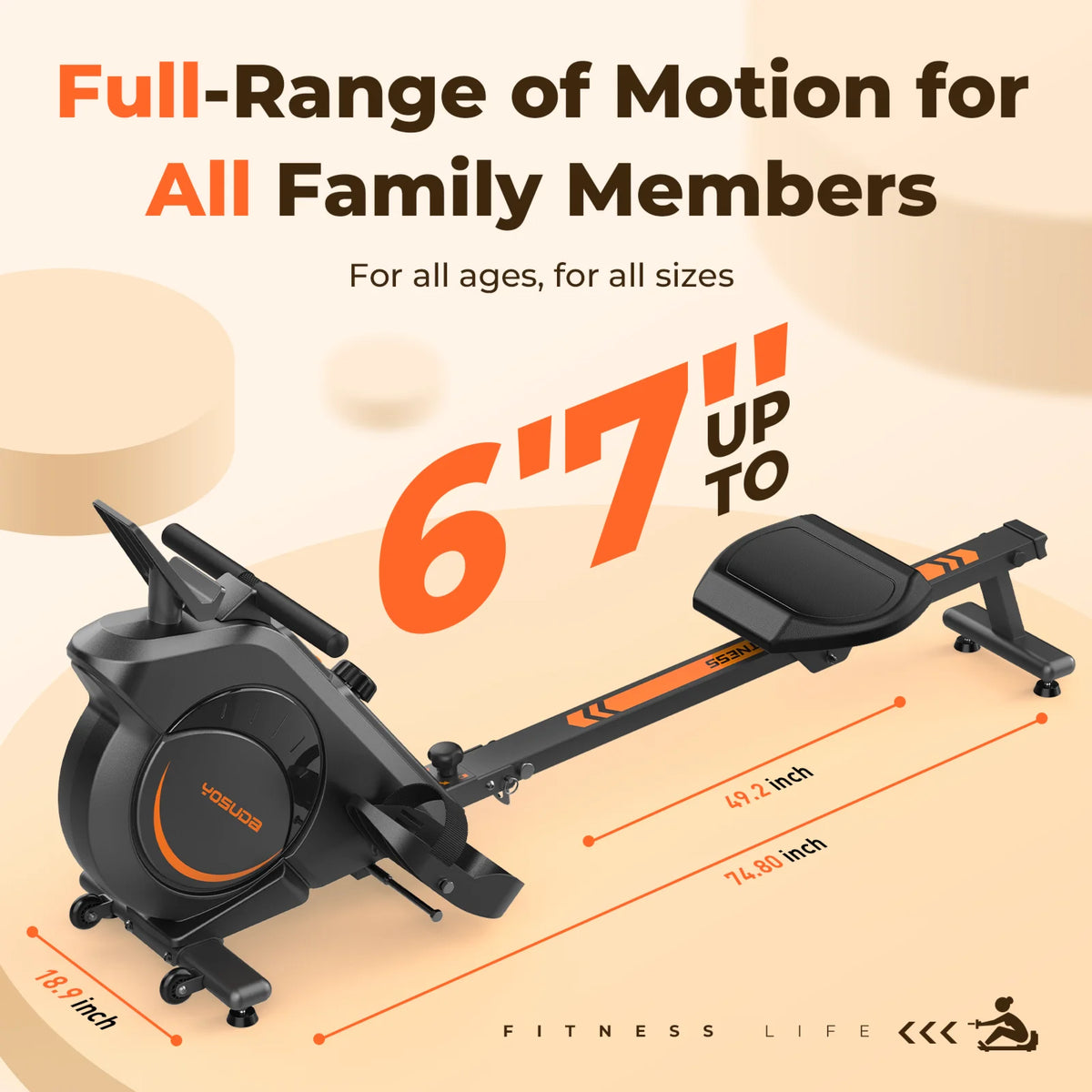 YOSUDA Magnetic Rowing Machine 350 LB Weight Capacity - Foldable Rower for Home Use with Bluetooth, App Supported, Tablet Holder and Comfortable Seat Cushion