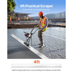 KFFKFF Concrete Power Screed with 4 ft Aluminum Board, Cement Finishing Vibrating Motor, Adjustable Handles, and 6500RPM Efficiency