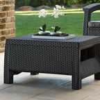 Keter Corfu All Weather Resin 4 Piece Patio Conversation Set, Graphite