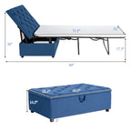 Costway Modern Solid Wood Folding Beds with Ottoman, Grey