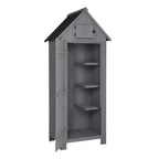 iTopRoad 70in Outdoor Storage Shed for Garden Tools, Wooden Patio Shed Lockers
