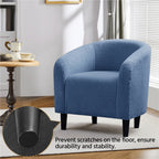 Yaheetech Upholstered Club Chair Accent Barrel Chair, Ivory