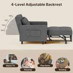 3 in 1 Convertible Sofa Bed Chair for Living Room , Aiho Sleeper Sofa Bed for Living Room, Dark Gray