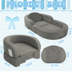 Coumy Toddler Travel Bed 2-in-1 Kids Sofa Chair with Removable Cover, Soft Foam Portable Foldable Toddler Bed for Travel with Carrying Bag, Blue