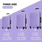 Tripcomp Luggage 3 Piece Set,Suitcase with Spinner Wheels Hardside Lightweight Luggage 20in24in28in.(Blue)