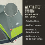 Coleman Skydome? 4-Person Camping Tent with Screen Room, Rock Grey