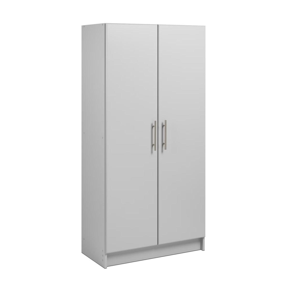 Prepac Adjustable Shelves Cabinet - Functional Tall Garage Table, 16"D x 32"W x 65"H Freestanding Garage Cabinet with 2-Doors, Light Gray - GES-3264