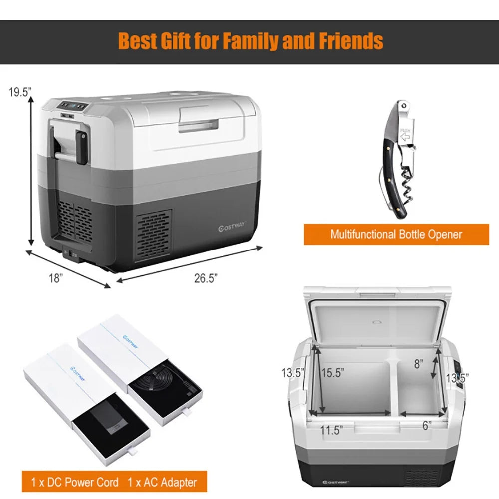 Aimee Lii 58 Quart Portable Electric Camping Car Cooler, Travel Cooler, Outdoor Picnic Camping Equipment for Camping Hiking Traveling