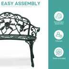 Ktaxon Outdoor Patio Park Garden Bench Courtyard Leisure Rose Cast Aluminum, Outdoor Loveset, Bronze