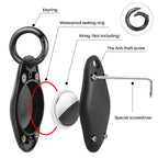 [4 Pack] AirTag Holder Keychain, IPX7 Waterproof Protective Air Tag Holder, Dropproof AirTag Keychain Cover, Full-Body Shockproof, Anti-Scratch, AirTag Case for Keys, Black