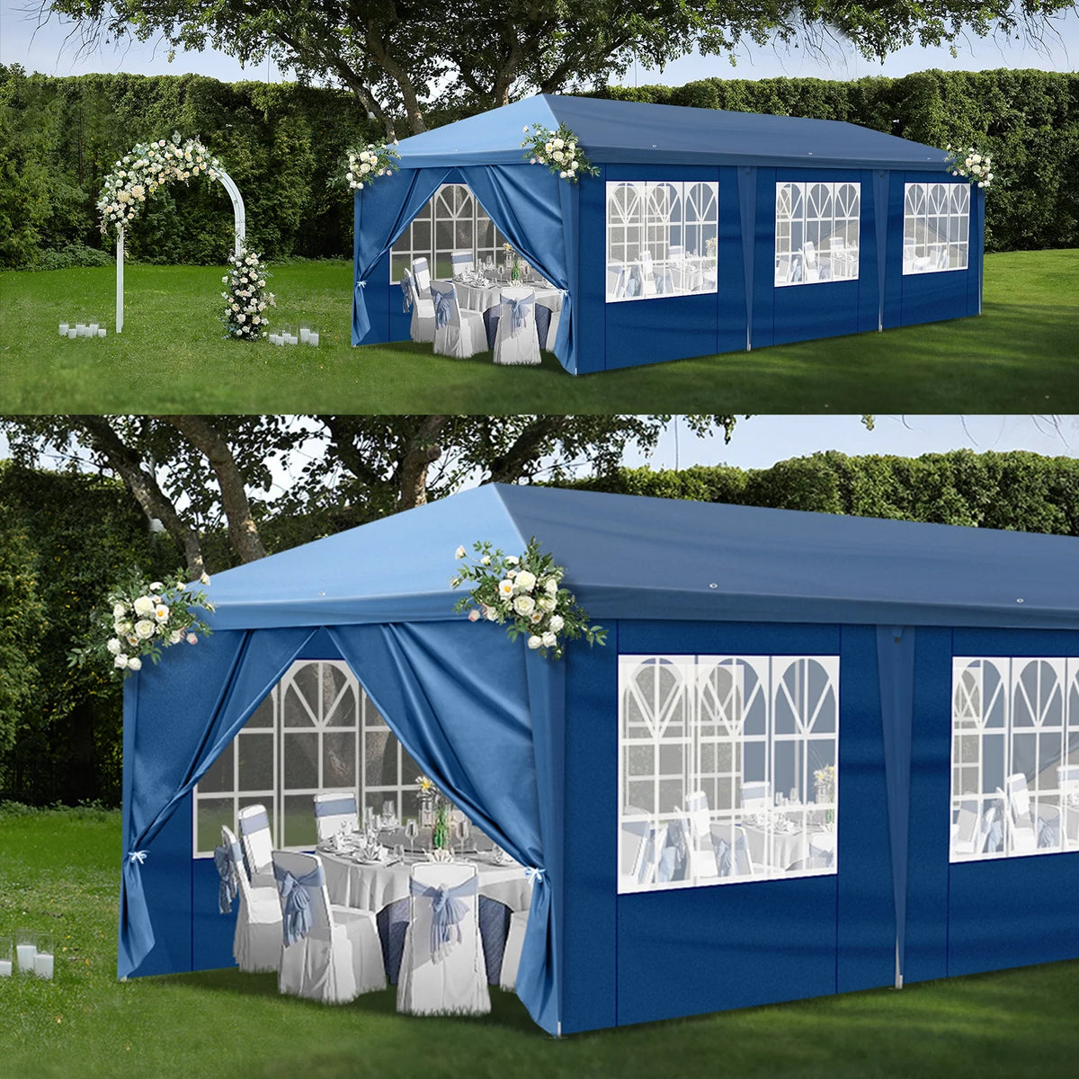 Ktaxon 10'X30'  Pop up Wedding Party Tent Foldable Gazebo W/8 Sidewalls Canopy White