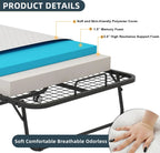 Full Size Folded Bed with Mattress, 75" x 54" Folding Bed, Twin Bed, Rollaway Bed Guest Bed for Adults with Sturdy Frame