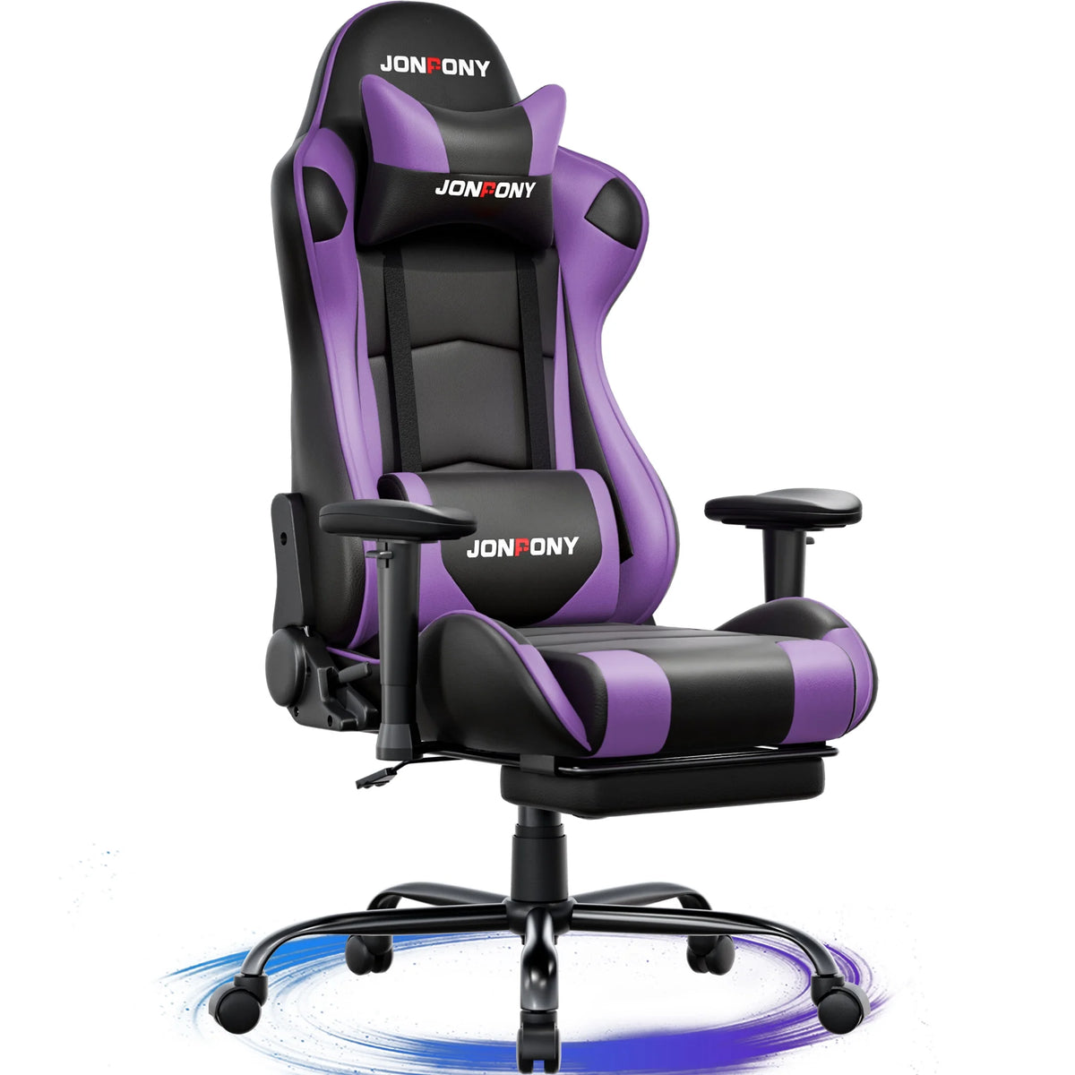 JONPONY Big and Tall 500LBS Gaming Chair, Ergonomic Design, Gamer Chair PU Leather with Footrest and Lumbar Support, High Back Office Chair Support 8 Hours Long Sitting,Red Computer Chair,Red