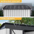 UFORIC 5x3ft Outdoor Storage Shed,Metal Garden Organizer, Lockable Door,Backyard,Garden,Dark Gray