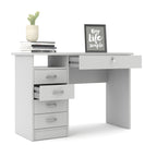 Tvilum Walden 5 Drawer Office Desk with 1 Locking Drawer for Adults, White