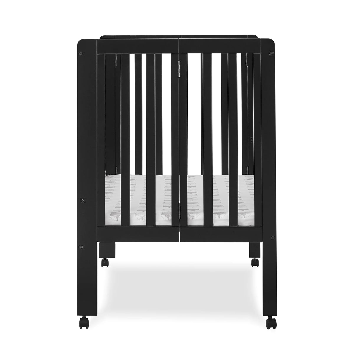 Delta Children Lee Portable Folding Mini Crib with 1.5-Inch Mattress - Greenguard Gold Certified, Bianca White