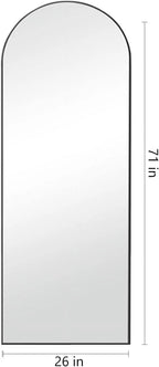 Arched Full Length Mirror, 71"x26" Large Floor Standing Body Mirror with Stand, Gold