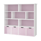 Homfa 7 Cube Toy Storage Organizer, Kids Geometric Bookcase and Bookshelf with 4 Drawers, White