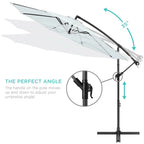 Best Choice Products 10ft Offset Hanging Outdoor Market Patio Umbrella w/ Easy Tilt Adjustment - Tan