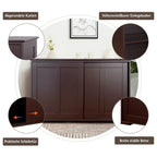 Costway Kitchen Storage Cabinet Sideboard Buffet Cupboard Wood Sliding Door Pantry White