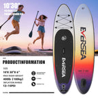 MSEASFREE 10' Inflatable Stand up Paddle Board,with Premium SUP Paddle Board Accessories,Non-Slip Comfort Deck for Youth & Adults