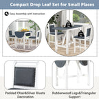 Harper & Bright Designs 3 Piece Wood Folding Dining Table Set Drop Leaf Table with 2 Padded Counter Height Dining Chairs for Small Place, Brown
