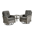 Ovios 5 Pieces Outdoor Patio Furniture Set High Back All Weather Wicker Conversation Set with Swivel Chairs & Coffee Table, Dark Gray