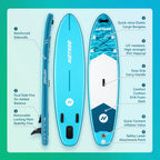 Hotsee 10' Inflatable Stand up Paddle Board 6'' Thick SUP Paddle Board with Accessories for Fishing, Non-Slip Deck, Double Action Pump