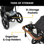 Jeep TurboGlyde Jogging Stroller by Delta Children, Black