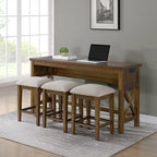 Lathan Sofa Table and 3 Stools