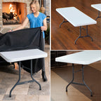Lifetime Combo Set of (4) 8-Foot Rectangle Folding Tables & (32) Chairs, Indoor/Outdoor Use, White (80147)