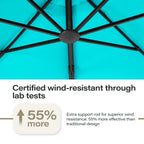 LAUSAINT HOME 11FT Patio Umbrella with Base, Outdoor Deluxe Curvy Cantilever Umbrella for Patio Pool Deck, Champagne
