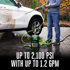 Ego Power+ 2100 Psi 1.2 Gpm Battery Powered Cold Water Pressure Washer With 4 Spray Nozzles 6.0Ah Kit