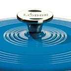 Enamelware 6 qt. Round Cast Iron Dutch Oven in Blue with Lid