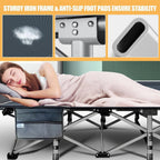 SUGIFT 2 Pack Portable Folding Beds for Adults, Heavy Duty Outdoor Bed with Carry Bag