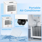 HOMCOM 8,000 BTU Portable Air Conditioner Fan with Remote for Rooms Up to 344 Sq. Ft., Evaporative Cooler, Home AC Unit with Dehumidifier, Black