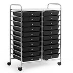 Costway 20 Drawer Rolling Storage Cart Tools Scrapbook Paper Office School Organizer Yellow