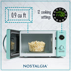 Nostalgia Retro Microwave for Countertop 0.9 cu ft Vintage Microwave, Ivory