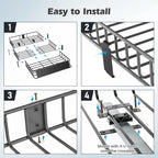 Naipo Roof Rack Cargo Basket,500 lb,64"x39"x6"Extendable Roof Luggage Holder Rack with 4 U-Bolts for SUV/RV,Camping