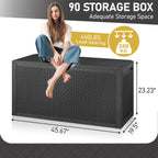 Ktaxon 90 gal Outdoor Garden Plastic Storage Deck Box Gray