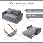 Gewnee 55'' Modern Convertible Velvet Sofa Bed with Pull-Out Twin Bed, Adjustable Backrest for Living Room, Office (Dark Gray)