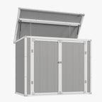UDPATIO Outdoor Storage Shed 5x3 FT, Resin Garden Shed for Backyard, Patio, Lawn, Grey & White