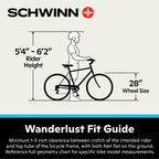 Schwinn 700c Wanderlust Unisex Electric Hybrid Bike, Matte Blue, 250w Motor, Step Thru Ebike for Adults