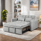 Convertible Sofa Bed,3-in-1 Sleeper Sofa with Pull Out Bed,Sleeper Futon Couch Loveseat with Adjsutable Backrest and Pillows for Living Room,Black